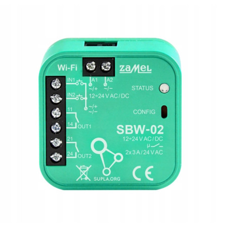 STEROWNIK BRAMOWY WI-FI 2-KANAŁOWY SUPLA SBW-02