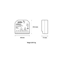 STEROWNIK ROLET WI-FI  W OBUDOWIE MINI mSRW-01