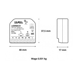 ODBIORNIK WI-FI 2-KAN. Z POMIAREM ENERGII mROW-02