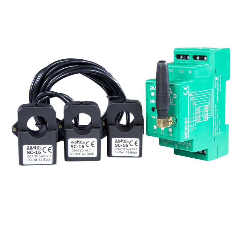 Monitor energii Wi-Fi MEW-01 — 3-fazowy, dwukierunkowy | El-Kam Elektr Monitor energii Wi-Fi MEW-01 — 3-fazowy, dwukierunkowy | El-Kam Elektr