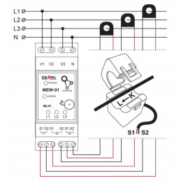 Monitor energii Wi-Fi MEW-01 — 3-fazowy, dwukierunkowy | El-Kam Elektr