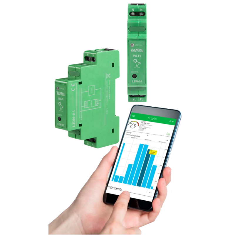 Monitor energii 1-fazowy 16 A LEW-01 dokładny pomiar | El-Kam Elektro Monitor energii 1-fazowy 16 A LEW-01 dokładny pomiar | El-Kam Elektro