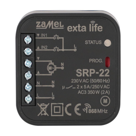 Radiowy sterownik rolet dopuszkowy dwukierunkowy SRP-22 EXTA LIFE