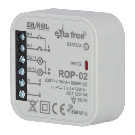 Radiowy odbiornik dopuszkowy 2- kanałowy ROP-02 EXTA FREE