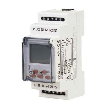 Programator czasowy 2-kan. tygodniowy 230V AC TYP: ZCM-12 EXTA