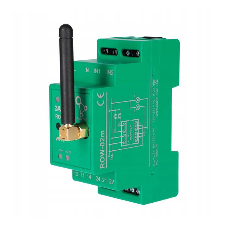 MODUŁOWY 2-KANAŁOWY 16A ODBIORNIK WI-FI ROW-02M MODUŁOWY 2-KANAŁOWY 16A ODBIORNIK WI-FI ROW-02M