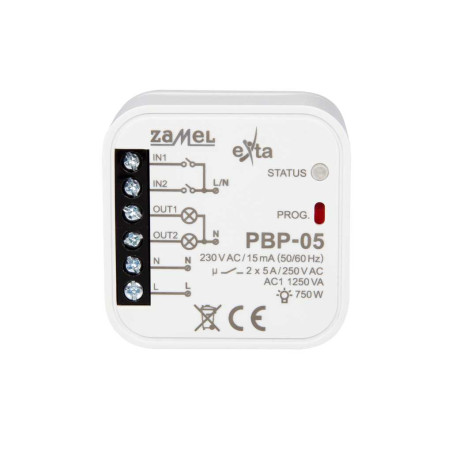 Przekaźnik bistabilny 2-kanałowy dopuszkowy 230 V AC PBP-05 EXTA